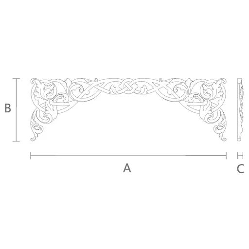 Large Acanthus Carved oak Arched Pediment